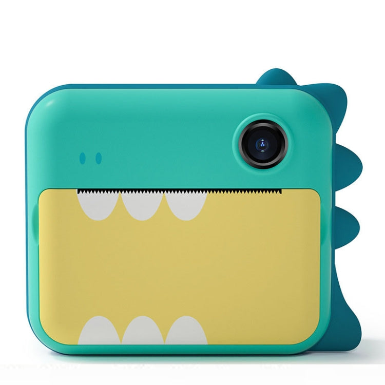P1 Nessuna scheda Fotocamera istantanea per bambini 1200W Mini fotocamera digitale fotografica con doppia lente anteriore e posteriore (dinosauro verde), Green Dinosaur No Card, Pink Cat No Card, Green Dinosaur 16GB, Pink Cat 16GB, Green Dinosaur 32GB